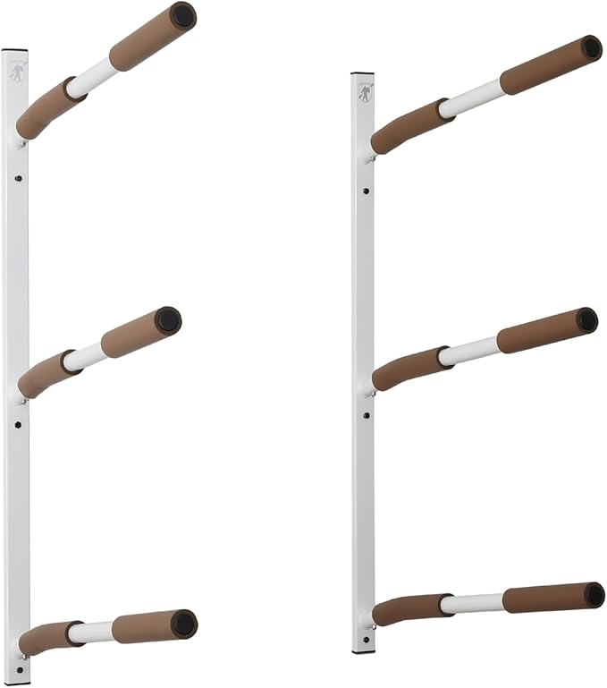 SPAREHAND Premium Edition: All Climate Wall Mount Hybrid Rack for SUPs and Kayaks