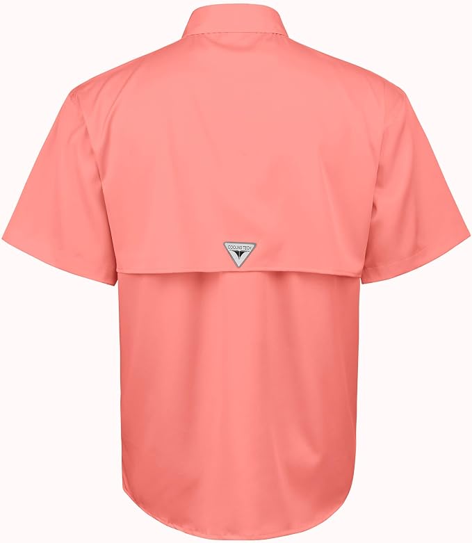 Alimens & Gentle Short Sleeve Fishing Shirt Wicking Fabric Sun Protection Casual Button Down Shirts