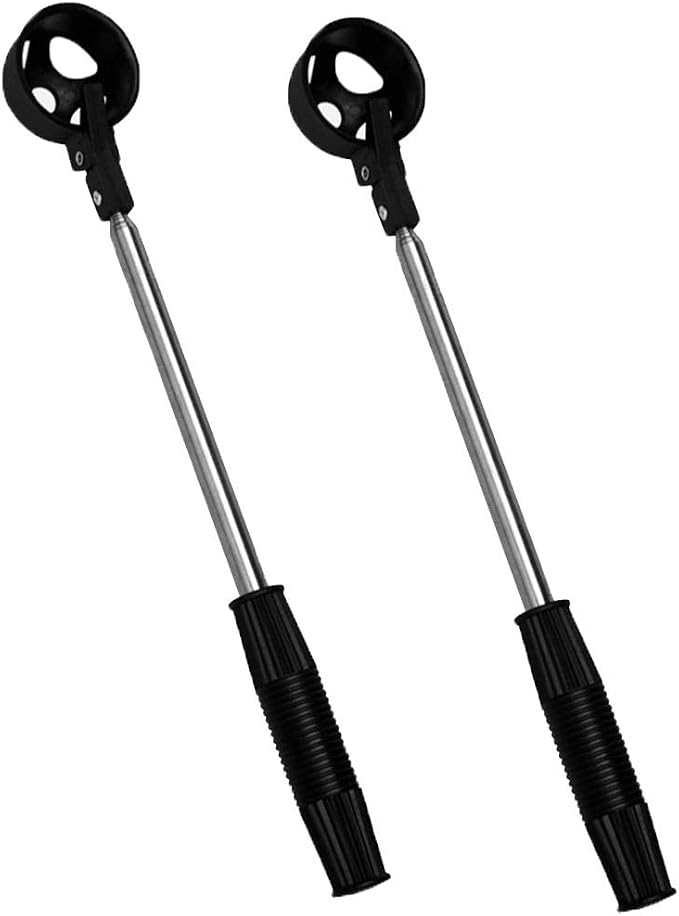 MIFXIN 2 Pack Golf Ball Retriever Golf Picker Up Grabber Automatic Lock Scoop Device Stainless Steel Shaft 16.5-80 Inch Retracted Length