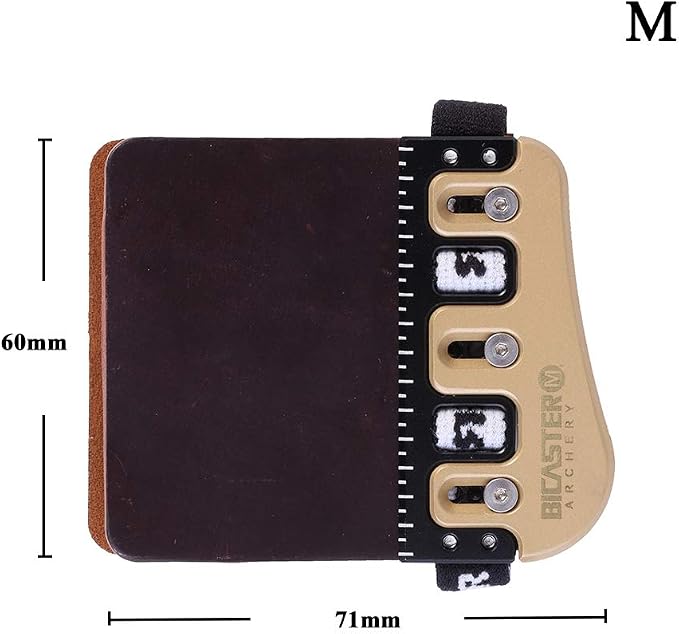 BICASTER Barebow Finger Tabs Cordovan Leather + Brass Finger Guards - RH