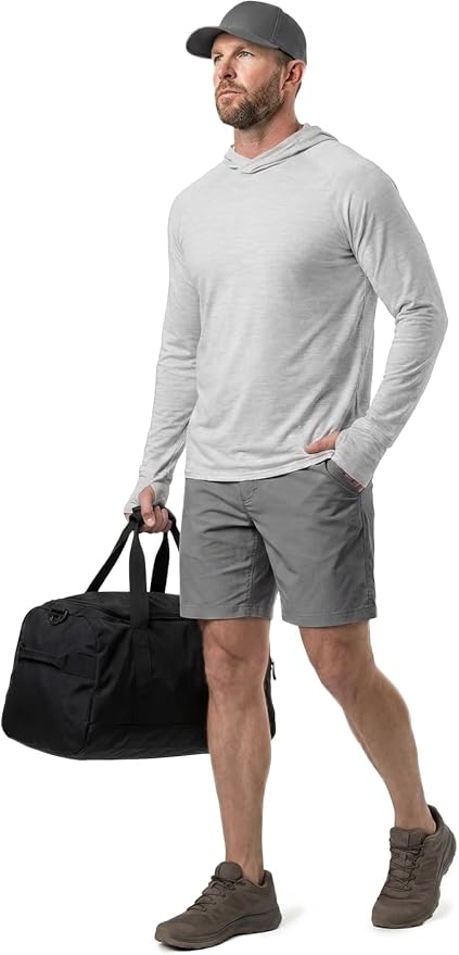 CQR Men's UPF 50+ Sun Protection Long Sleeve Quick Dry Athletic Shirts, Stretch Running Workout Hiking T-Shirts