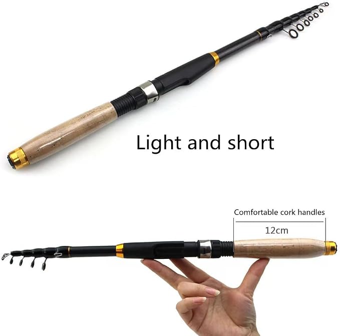 2PCS Telescopic Fishing Rod and Reel Combo, Collapsible Fishing Pole Set with Lip, Spinning Reel Line Lures Set with Carrier Bag, Saltwater Freshwater Fishing Gear for Adults
