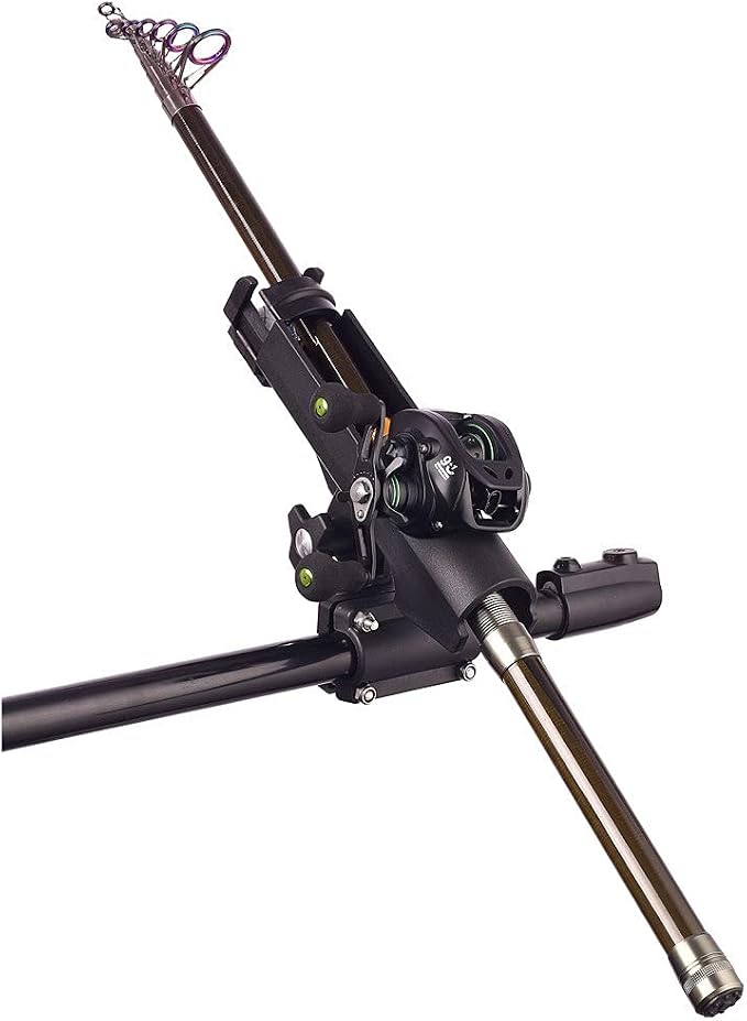 HiUmi Adjustable Black Fishing Rod Holder for Boat Kayak Swivel Side Mount Kits Tackle