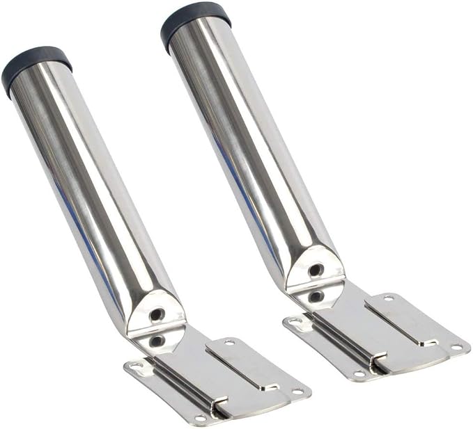 Amarine Made Set of 2 Stainless Steel Slide Mount Removable Fishing Rod Holder