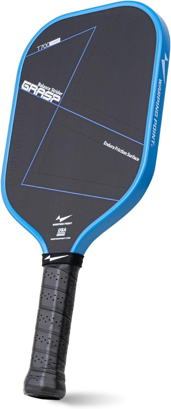 Warping Point Pickleball Paddle, Carbon Fiber Paddle with Endura Friction Surface, Polymer Honeycomb Core, Design for Ultimate Spin & Power, Large Sweet Spot & Contro, USAP Approved