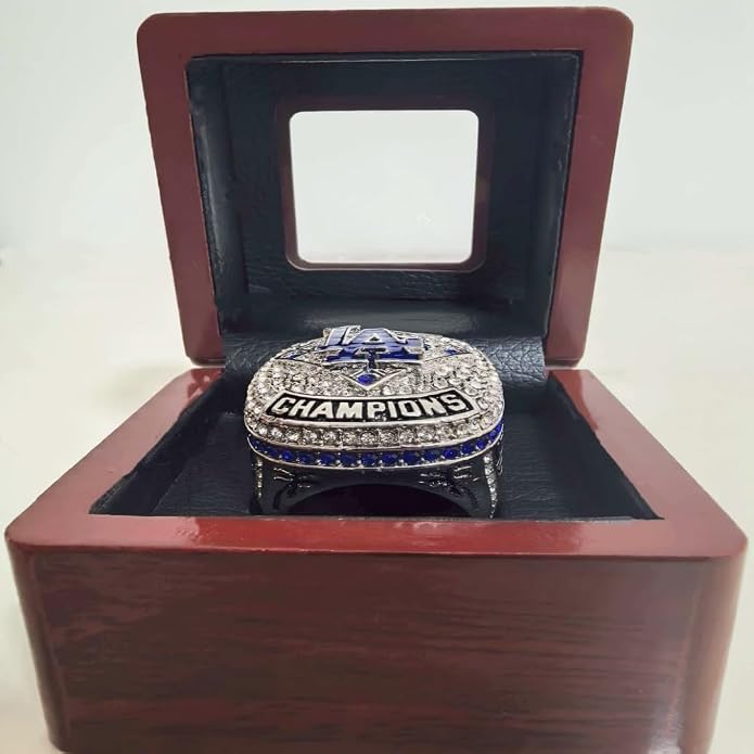 Rare Legacy L#A. 2025 New Baseball Defending Championship Ring 5#17#18#50 - High-Level Transparent Sandalbox Silver Plated Museum-Grade Replica Display Adult