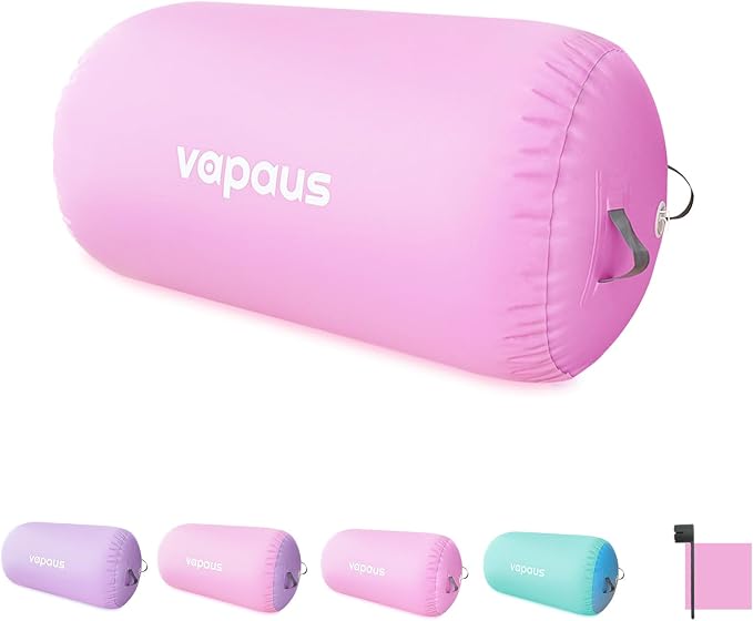 Vapaus Gymnastics Air Barrel Inflatable Tumbling Roller Mat Back Handspring Trainer Air Roller Tumbler Octagon Barrel Gymnastics Equipment for Tumble Track Cheerleading Yoga Training Durable AntiSlip Double Seal Without Pump