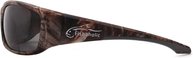 Fishoholic Polarized Bi-Focal Fishing Sunglasses with Reader Magnification (1.5x, 2.0x, 2.5x Options) and UV400 Protection