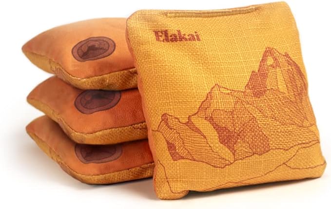 Elakai Cornhole Bags All Weather Dual Sided Slick and Stick Regulation Size and Weight Set of 4 Regulation 6 in x 6 in