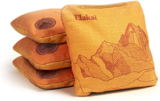 Elakai Cornhole Bags All Weather Dual Sided Slick and Stick Regulation Size and Weight Set of 4 Regulation 6 in x 6 in