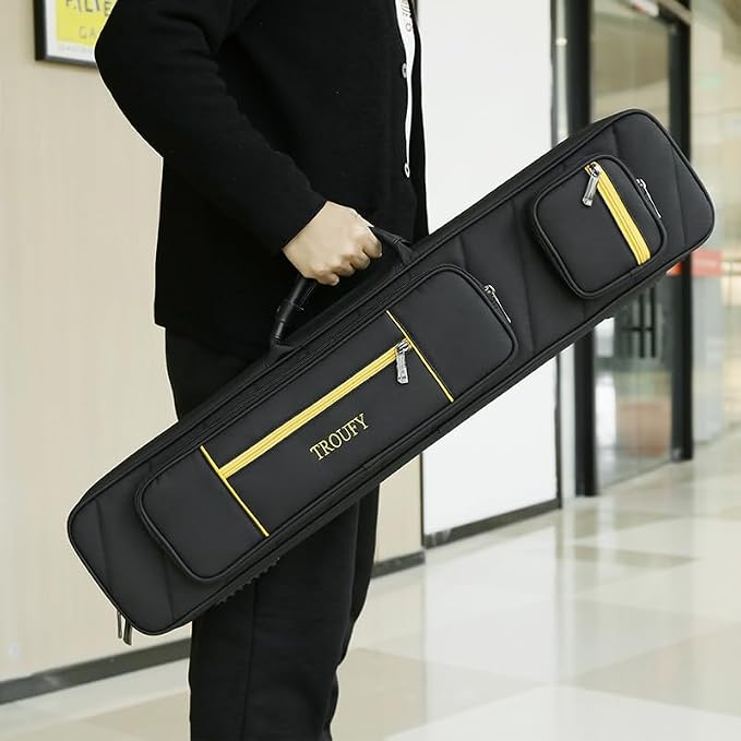 Pool Cue Case – Durable 4x4 & 4x5 Billiard Pool Cue Stick Carrying Case with Large Storage Space, Waterproof Billiards Accessories