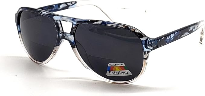 Polarized Bifocal Reading Glasses Blue Light Blocking Readers for Men Women Lightweight Aviator Retro