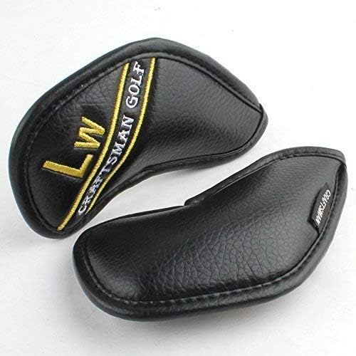CRAFTSMAN GOLF 12pcs or 1pc Black Leather Golf Iron Head Covers Set Headcover Colorful Number Embroideried for Callaway Ping Taylormade Cobra Also Custom Version w/Your Name