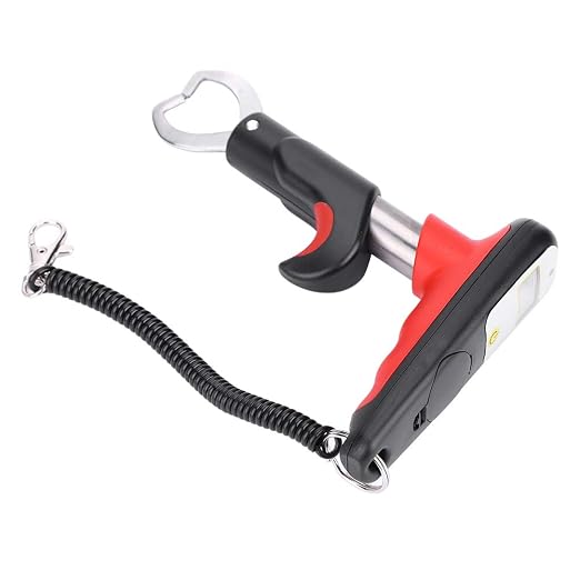 Portable Fishing Grip, Lightweight Digital Scale with Telescopic Stainless Steel Handle for Anglers, Spring Safety Rope Storage Bag for Freshwater Saltwater Travel Fishing