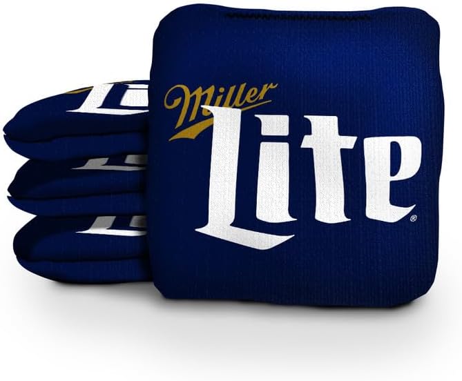 Slick Woody's Official Brand Beer + American Flag Cornhole Bags – Resin-Filled Tournament Performance with Dual Sided Professional Use Fabric- Set of 4