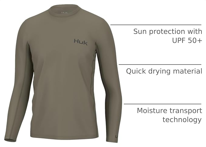 HUK Men's Icon X Long Sleeve Shirt, Performance Fishing Shirt