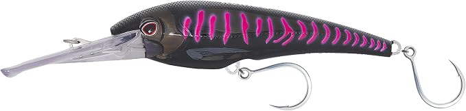 Nomad Design DTX Minnow with Patented Autotune System - Distressed Baitfish Swimming Action, BKK Diablo