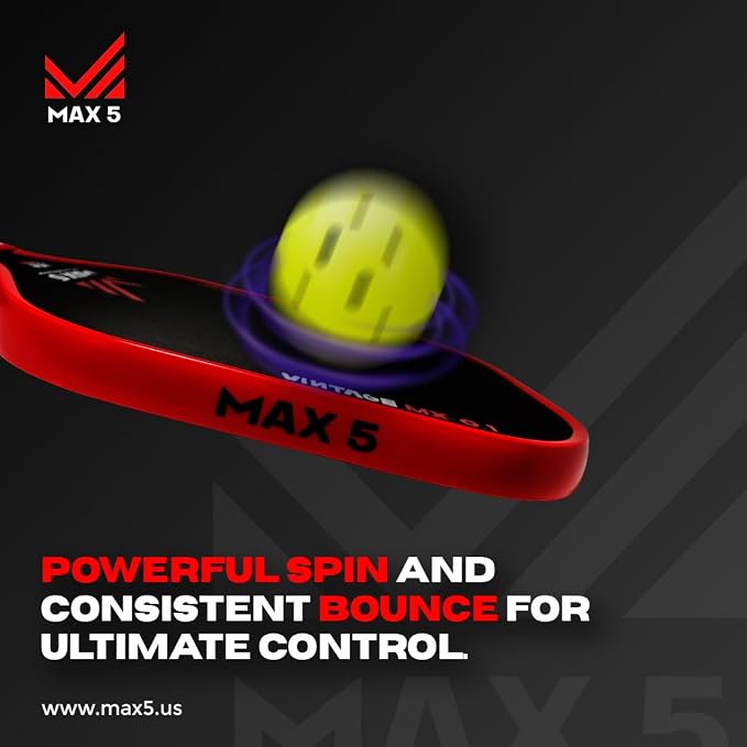Vintage MX 0.1 T700 Carbon Fiber Cloth Pickleball Paddles - Thermoformed, Professional-Grade Super Spin | Premium Performance for Intermediate to Professionals USAPA Approved