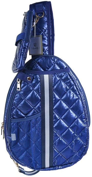 lemonbella Pickleball Bag/Holds 2 Paddles, Quilted Design, Phone Holder, Sling Style, Room for shoes, water bottle, balls/Jillian Pickleball Sling bag