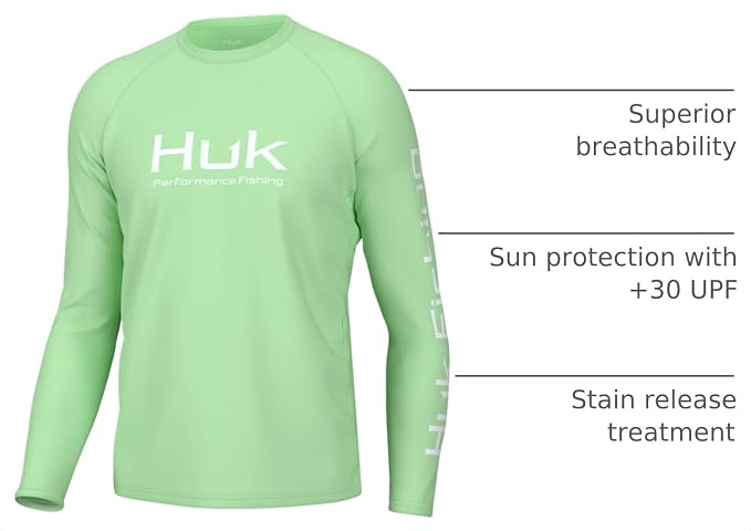 HUK Men's Pursuit Vented Long Sleeve Fishing Shirt (+30 UPF)
