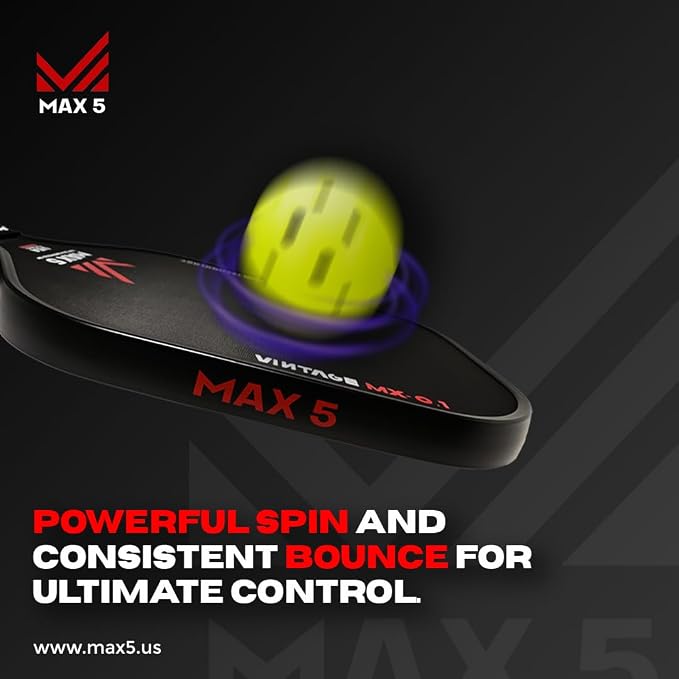 Vintage MX 0.1 T700 Carbon Fiber Cloth Pickleball Paddles - Thermoformed, Professional-Grade Super Spin | Premium Performance for Intermediate to Professionals USAPA Approved