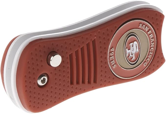 Team Golf NFL Gift Set Retractable Divot Tool with 3 Double-Sided Magnetic Ball Markers, Patented Single Prong Design, Causes Less Damage to Greens, Retractable Mechanism