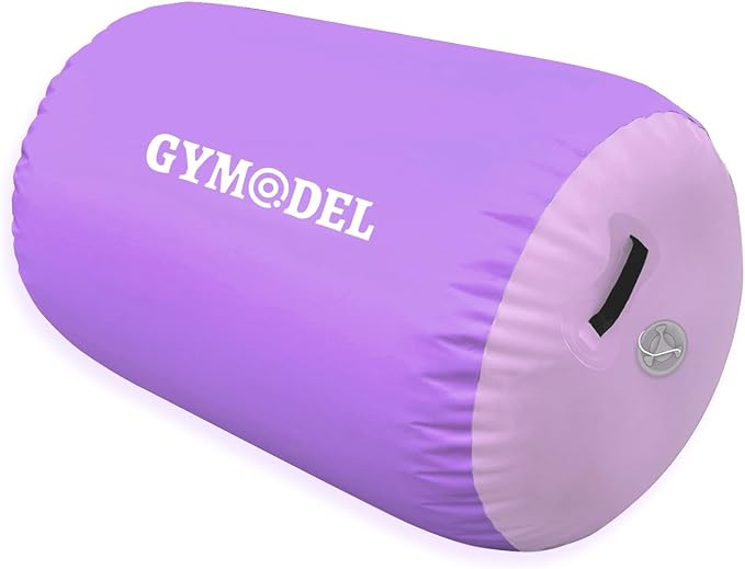 Air Roller Gymnastics Barrel Inflatable Tumbling Roller Air Mat, Air Barrel Gymnastics Tumble Track Mat with Pump for Backhandspring/Training Cheerleading/Yoga/Home and Outdoor Use