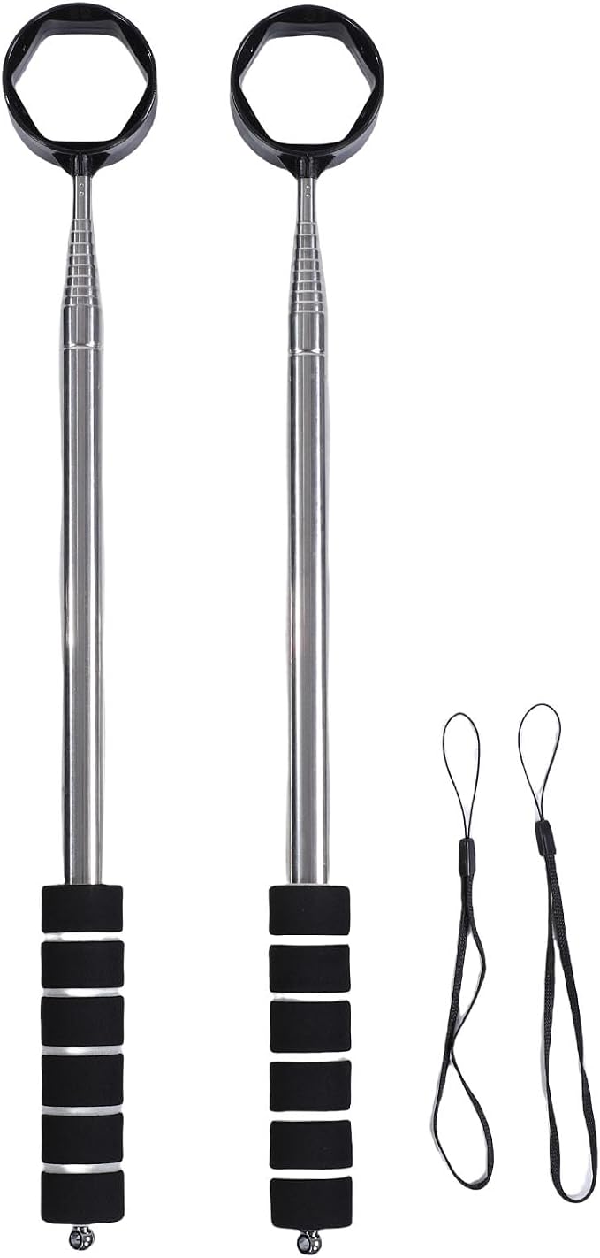 Golf Ball Retriever, 8.5ft Telescopic Stainless Steel Lightweight Golf Ball Grabber, Club Scooper with Anti Slip Handle for Water Hazards and Course Use