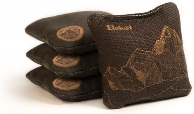 Elakai Cornhole Bags All Weather Dual Sided Slick and Stick Travel Size and Weight Set of 4 Travel Size 4 in x 4 in
