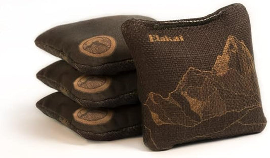 Elakai Cornhole Bags All Weather Dual Sided Slick and Stick Travel Size and Weight Set of 4 Travel Size 4 in x 4 in