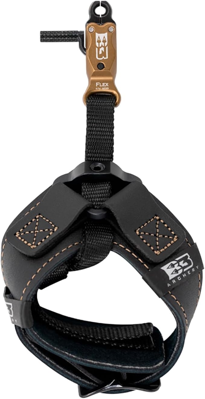 B3 Archery Alpha Double-Caliper Wrist Strap Archery Compound Bow Arrow Release Aid Trigger w/Adjustable Trigger Travel, Roller-Sear Double Stainless Steel Jaws, for Bowstring & String Loop Use