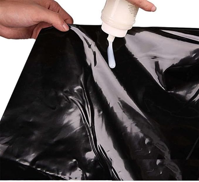 1 Comfortable Black PVC Plastic Mattress, Reusable, Equipped with Waterproof Cloth (220cm X 130cm) - H8