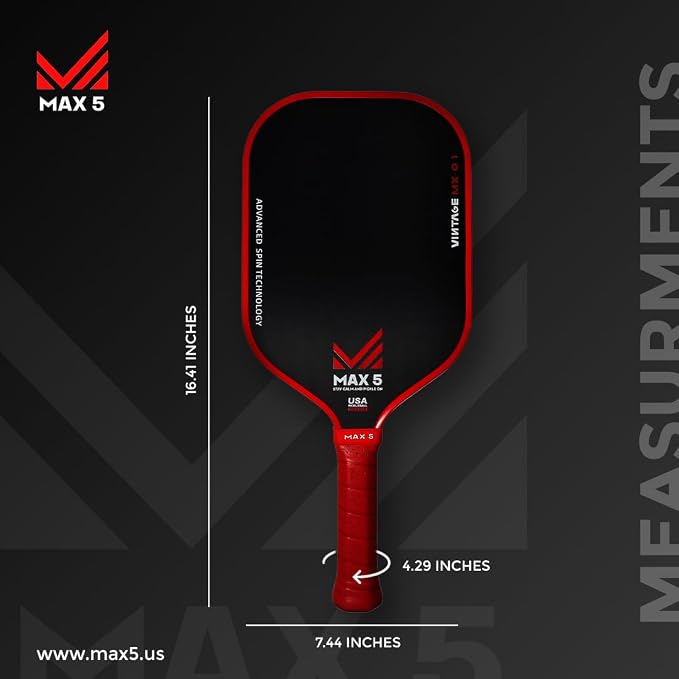 Vintage MX 0.1 T700 Carbon Fiber Cloth Pickleball Paddles - Thermoformed, Professional-Grade Super Spin | Premium Performance for Intermediate to Professionals USAPA Approved