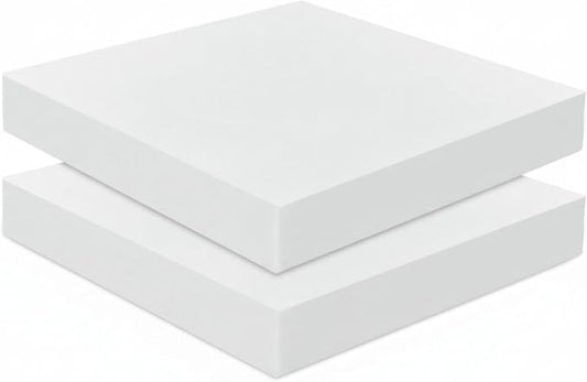 Frienda 2 Pack 3" x 19" x 19"Upholstery High Density Foam Cushion Replacement Square Cut to Size Foam Couch for Chair Couches Padding Shipping Packing DIY Cosplay Projects(White)