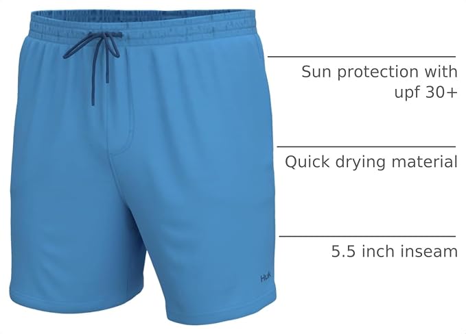 HUK Men's Pursuit Volley Short, Quick-Dry Fishing Shorts for Men