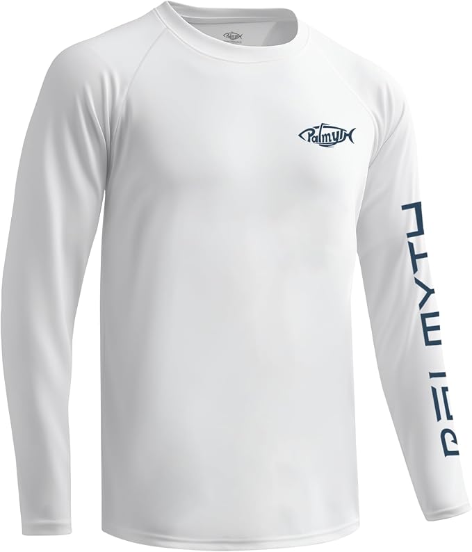 Palmyth Fishing Shirts for Men Long Sleeve UPF 50+ T Shirt Sun Protection | Quick Dry, Sun Protection, Myth-Cool Fabric, Fish Print, Moisture Wicking, Stretchy, Breathable, Fishing,Boating,Outdoor Wear