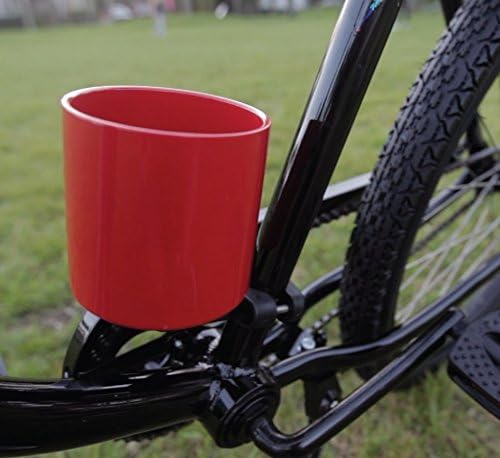 Kroozie Deluxe Bike Bottle Holder – Universal, Stainless Steel Bike Cup Holder for Handlebars – For Vertical or Angled Bars & Drinks up to 48 Oz. – Stroller, Cruiser, & Ebike Accessories