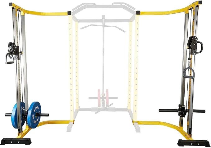 HulkFit Multi-Functional Adjustable Pro Series Power Rack Power Cage Exercise Equipment for Home Gym with Squat Rack Attachments and Accessories - Bench Press, Squats, and Deadlifts - Multicolor