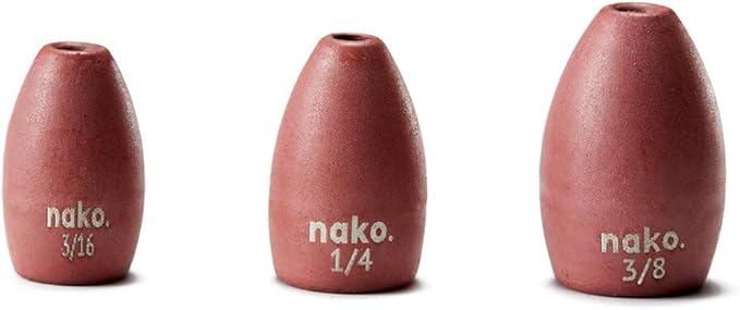 97% Pure Tungsten Flipping Weights - 10 Pack / 5 Pack - Nako Tungsten Weights - Fishing Sinkers for Bass Fishing
