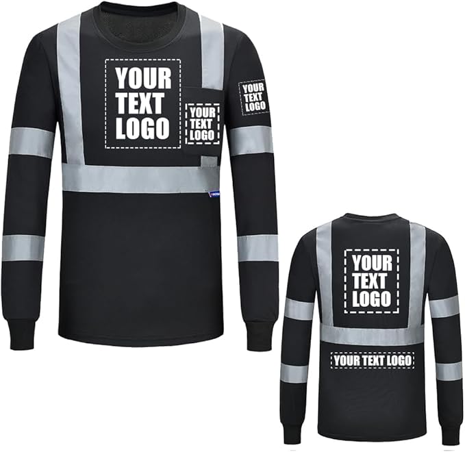A-SAFETY Safety Shirt,High Visibility Work T Shirt Long Short Sleeve Class 3 (XS-6XL)