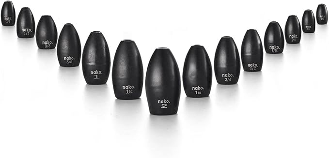 97% Pure Tungsten Flipping Weights - 10 Pack / 5 Pack - Nako Tungsten Weights - Fishing Sinkers for Bass Fishing
