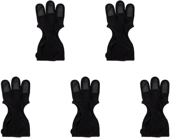 HANABASS 2pcs Archery Finger Stall Two Fingers Glove Wear-Resistant Archery Equipment Gloves