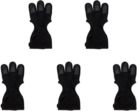 HANABASS 2pcs Archery Finger Stall Two Fingers Glove Wear-Resistant Archery Equipment Gloves