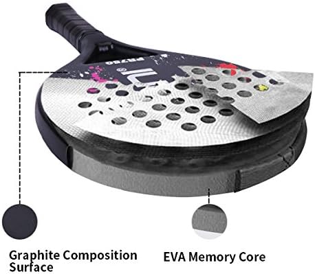 ianoni Beach Tennis Racket,Carbon Fiber Grit Face with EVA Memory Foam Core Beach Tennis Racket