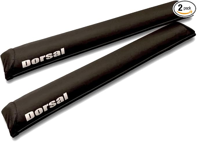 DORSAL Aero Roof Rack Pads - Sunguard (No Fade) for Factory and Wide Crossbars - Pack of 2 for Surfboards Kayaks Sups Snowboards PVC 34" Inch Black