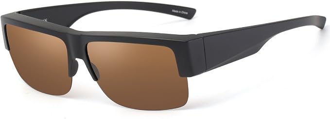 CAXMAN Fit Over Glasses Sunglasses for Men & Women Polarized Lens 100% UV Protection