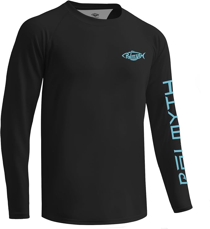 Palmyth Fishing Shirts for Men Long Sleeve UPF 50+ T Shirt Sun Protection | Quick Dry, Sun Protection, Myth-Cool Fabric, Fish Print, Moisture Wicking, Stretchy, Breathable, Fishing,Boating,Outdoor Wear