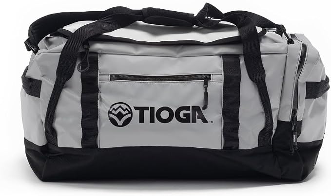 TIOGA Venture Outdoor Duffel Bag with Backpack Straps, Weather Resistant, Rugged Construction, Gear Hauling for Outdoor Adventures, Medium / 50L, Grey