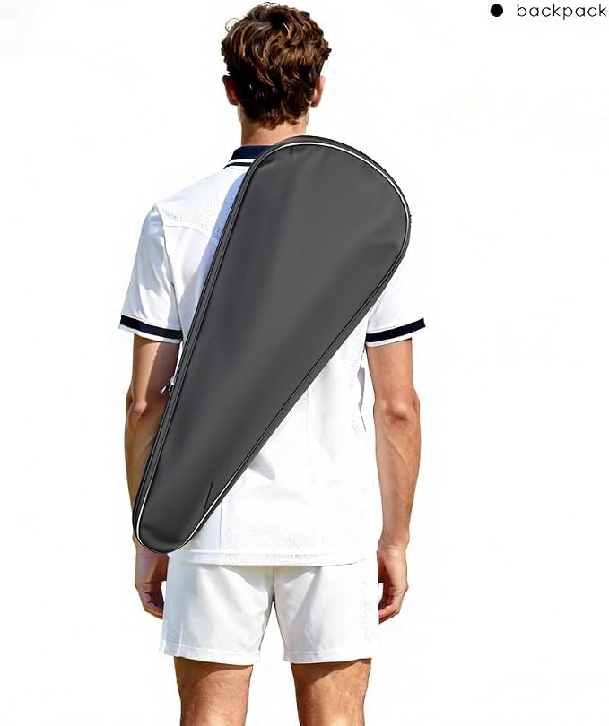 2 Rackets Tennis Racket Cover Padded Tennis Racket Bag with Handle and Adjustable Shoulder Strap