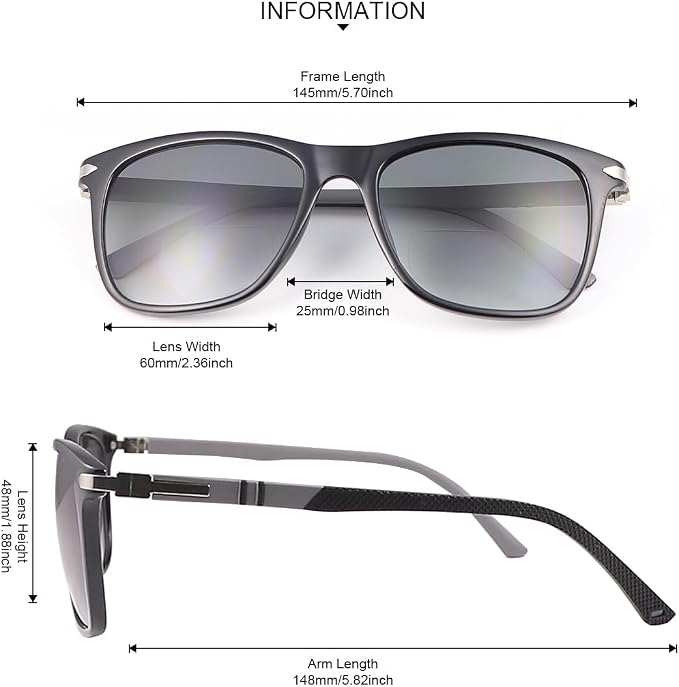 YIMI Polarized Bifocal Reading Glasses UV Protection Outdoor Sun Readers Computer Anti Blue Light Glare Glasses for Men Women